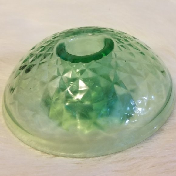 Other - Vintage Clear Green Glass Taper Candle Holder